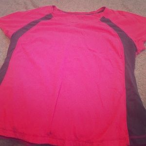 Pink and grey active workout shirt